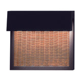 Sisal A/01 LED outdoor wall light with a dark brown overhanging top and woven Light Beige fibre front panel, shown frontal on a plain white background.