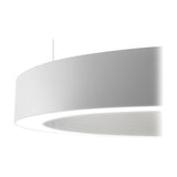 Silver Ring Aluminium LED Pendant Light, 123cm, shown in white with a slim ring profile and integrated underside light strip against a plain white background.
