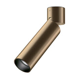 Lola Cylinder LED Wall & Ceiling Light in bronze, a slim adjustable tube on a round base with black inner spotlight head, shown on a plain white background.