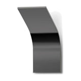 App Aluminium LED Wall Light in brushed grey, a single curved aluminium plate rising from a flat base, shown against a plain white background.