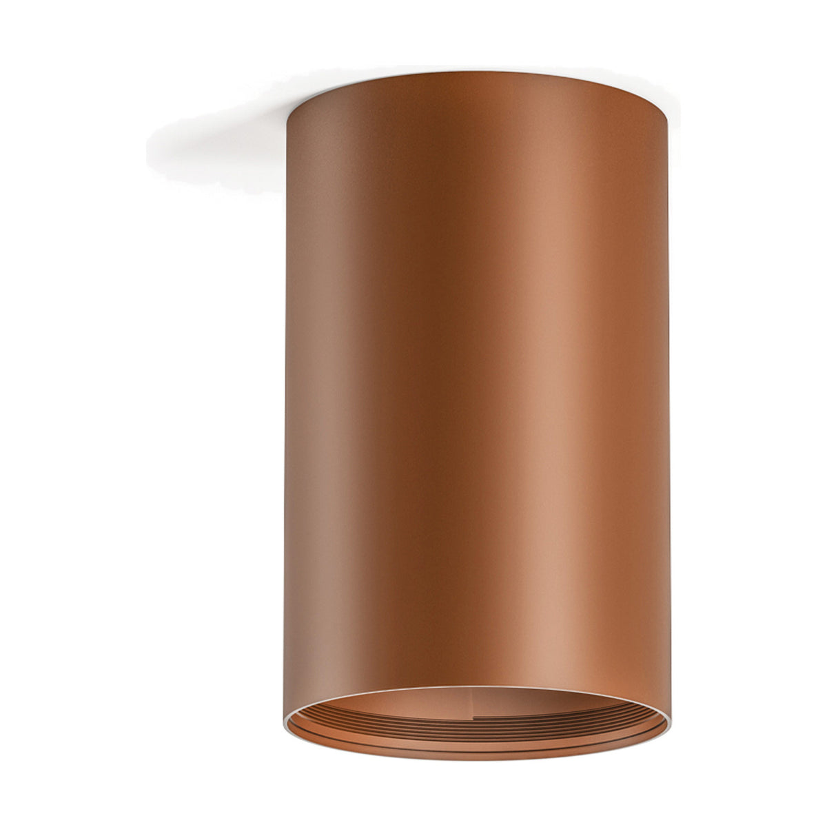 432 Ways Cylinder LED Ceiling Light in bronze finish, 10cm surface-mounted cylinder with integrated LED and recessed baffle, shown on a plain white background.