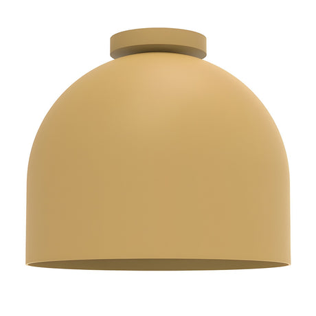 Rio Dome Flush Ceiling Light in yellow iron, a rounded dome shade flush to a matching round canopy with no visible stem, shown on a plain white background.