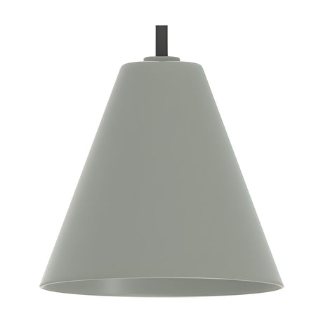 Rimini LED Cone Pendant Light in green, featuring a conical iron shade and black cable suspension, shown against a plain white background.