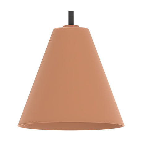 Rimini LED Cone DALI Dimmable Pendant Light in terracotta, a single iron cone shade with dark cable and cap, shown on a plain white background.