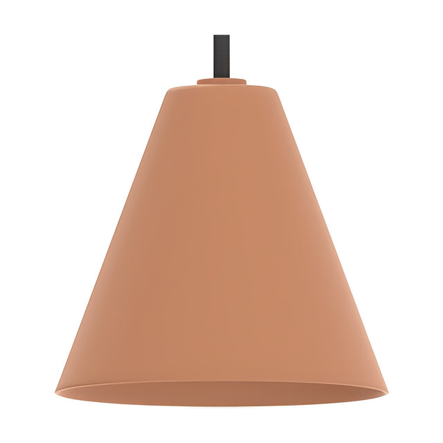 Rimini LED Cone DALI Dimmable Pendant Light in terracotta, a single iron cone shade with dark cable and cap, shown on a plain white background.