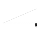 René LED Adjustable Linear Swing Arm Wall Light in matt black, long slim bar with tension rod and wall bracket, shown on a plain white background.