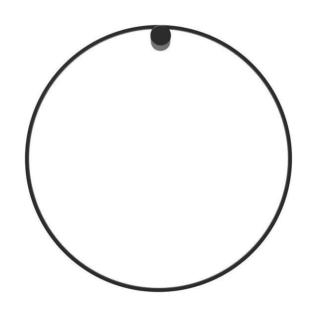 Ramona LED Wall Light in matt black, a thin circular ring fixture with a small round wall mount at the top, shown on a plain white background.