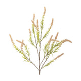Artificial Foxtail Stem, 76cm, with a branching main stem, needle-like green leaves, and soft pink bristly flower spikes, shown against a plain white background.