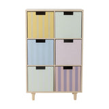 Calle Wooden Kids Bookcase with Reversible Drawers - Multi
