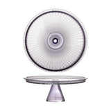 Tayo Round Glass Cake Stand with Lid - Multi