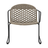 Calana Iron Lounge Chair with Footstool - Grey