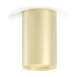 432 Ways Cylinder LED Ceiling Light in 10cm, a brushed champagne-gold cylindrical surface-mounted fixture with white ceiling base, shown on a plain white background.