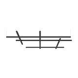 Hilow Black Diffuser Frame LED Pendant Light with three long and three crossing bars forming an open grid, matte black finish, shown on a white background.