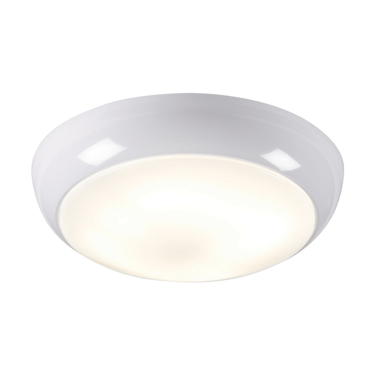 IP44 28W HF Emergency Polo Bulkhead with Opal Diffuser, White Base and microwave sensor