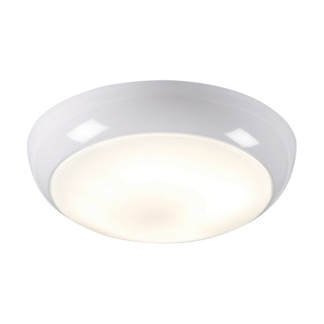 IP44 28W HF Emergency Polo Bulkhead with Opal Diffuser, White Base and microwave sensor