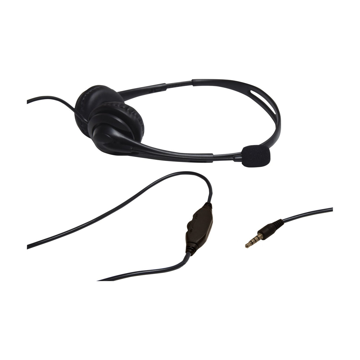 AV:Link multimedia headset by AVSL with padded earcups, adjustable headband, omnidirectional boom microphone, in-line volume control and 3.5mm plug.