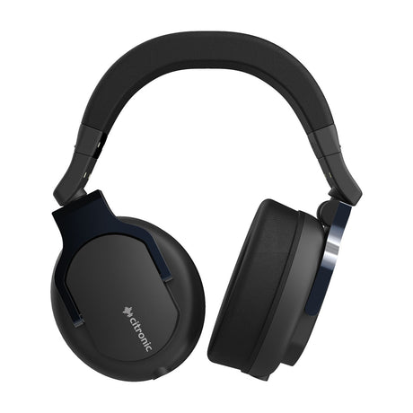 Citronic CPH40-DJ closed-back studio monitor headphones in black with cushioned leather headband and swivel ear cups, shown on a white background.