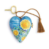 Daughter Sunflower Art Heart Resin Musical Ornament - Blue