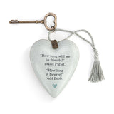 Forever Friends Art Heart Hanging Ceramic Decoration - Stone
