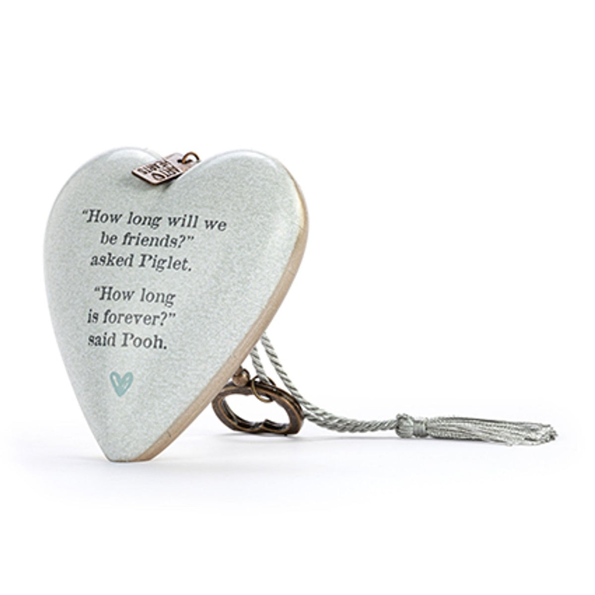 Forever Friends Art Heart Hanging Ceramic Decoration - Stone