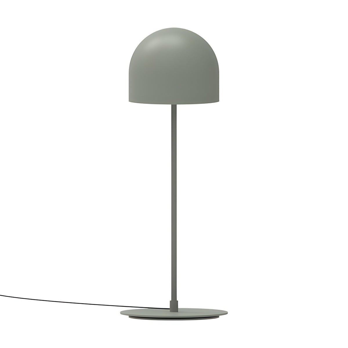 Rio 2 Light Dome Mushroom Table Lamp in green, featuring a rounded dome shade on a slim iron stem with a flat round base, set against a plain white background.