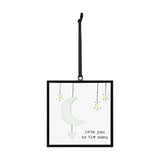 Love You To The Moon Square Hanging Glass Suncatcher - Clear