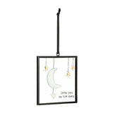 Love You To The Moon Square Hanging Glass Suncatcher - Clear