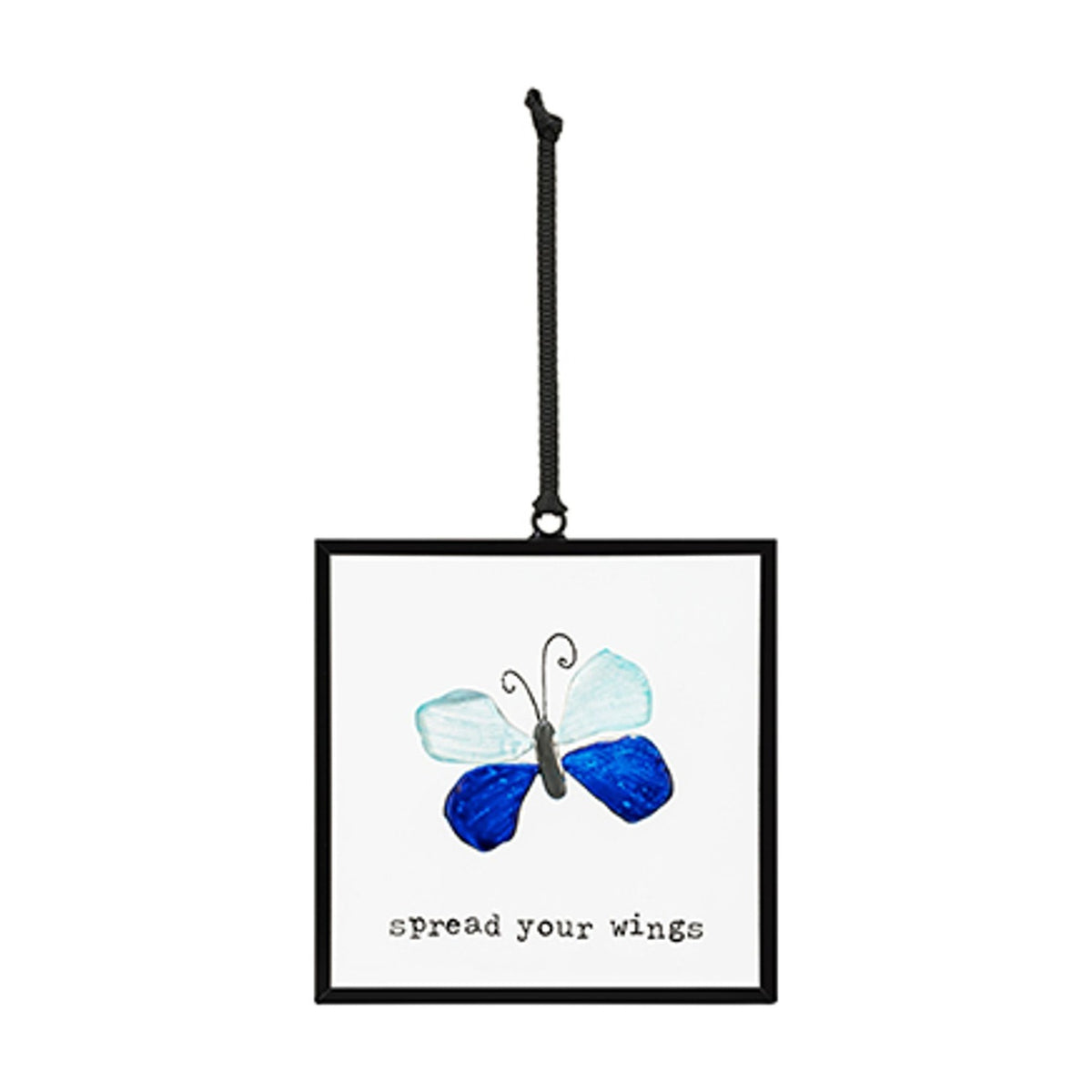 Spread Your Wings Butterfly Square Glass Suncatcher - Clear