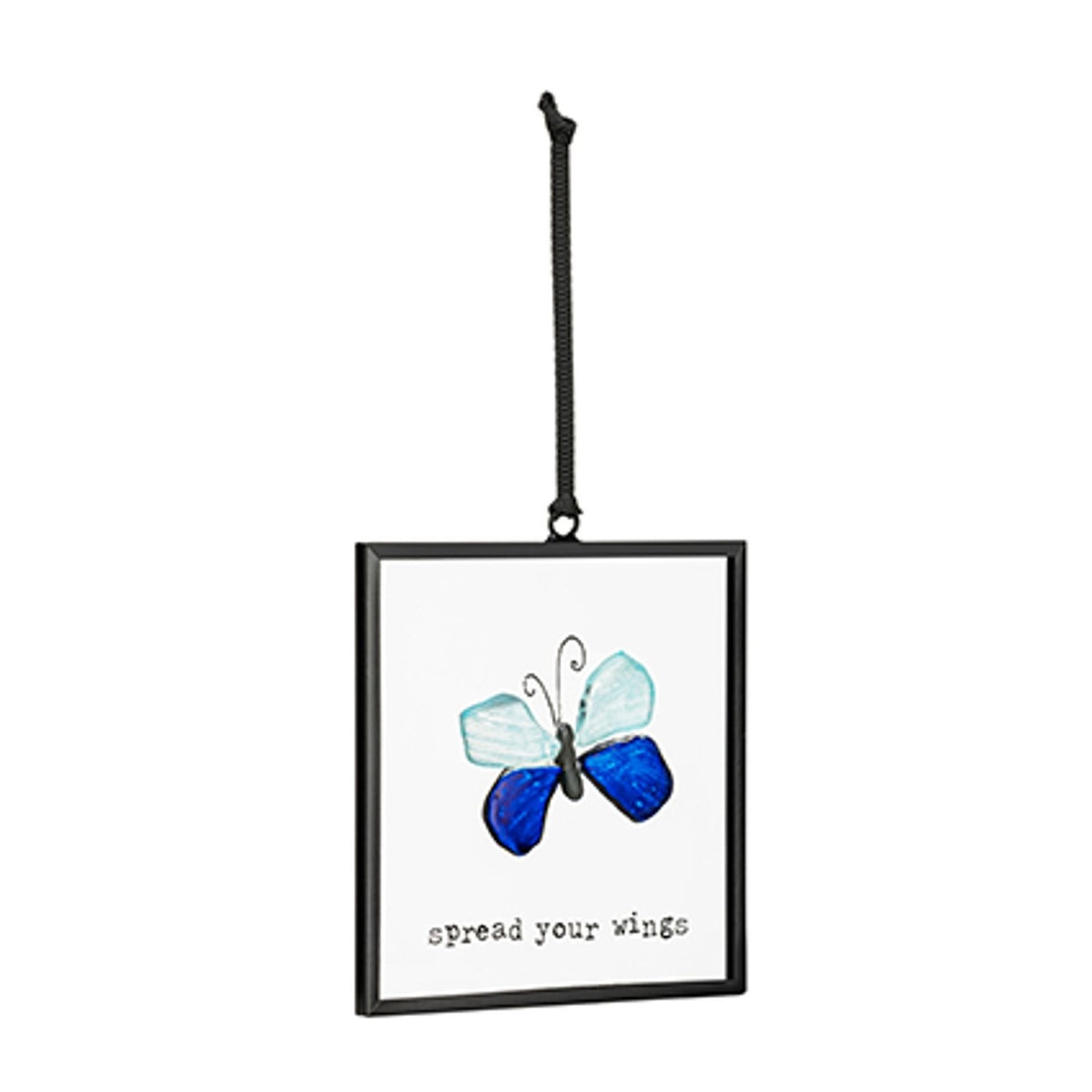 Spread Your Wings Butterfly Square Glass Suncatcher - Clear