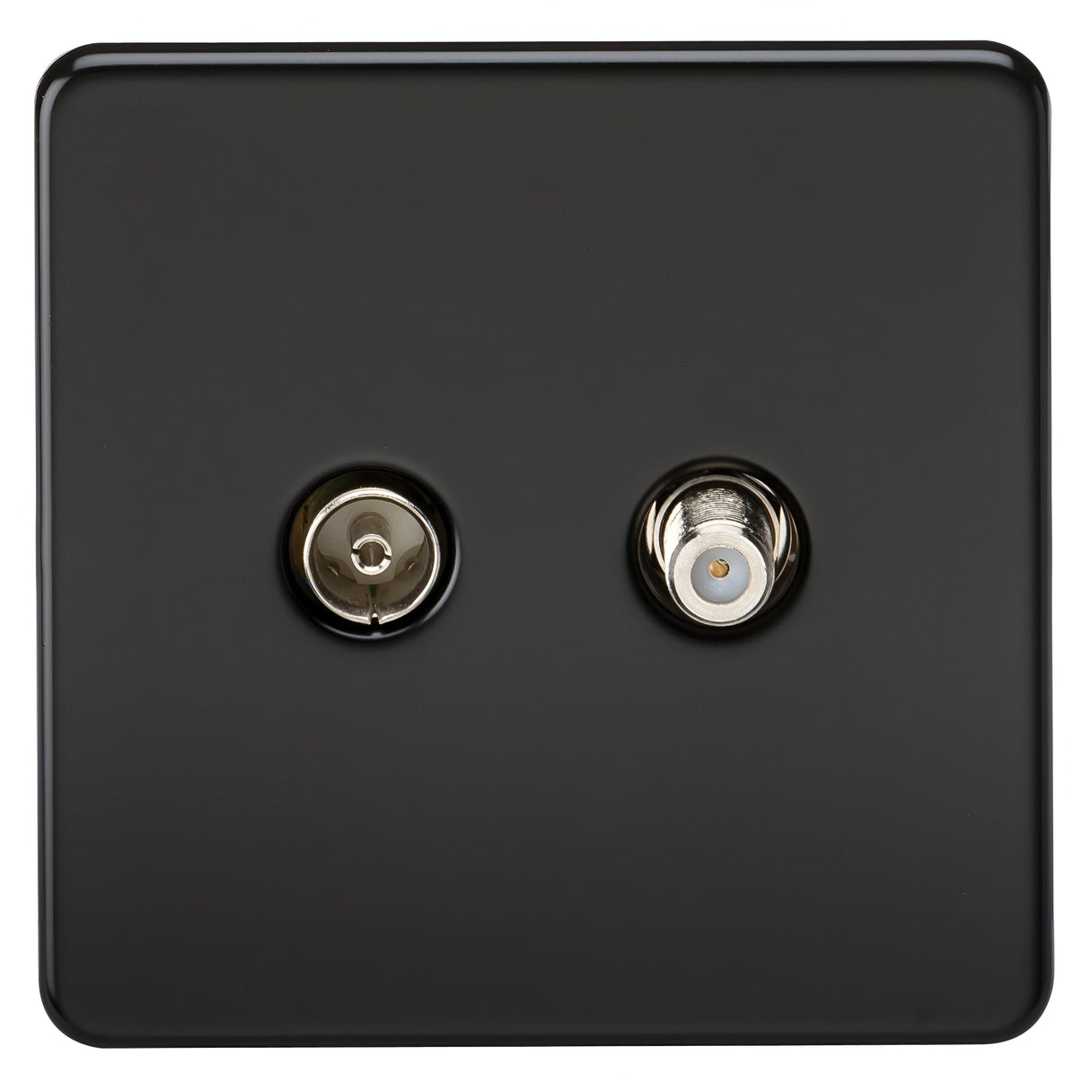 TV & SAT TV Outlet (Isolated) - Matt Black