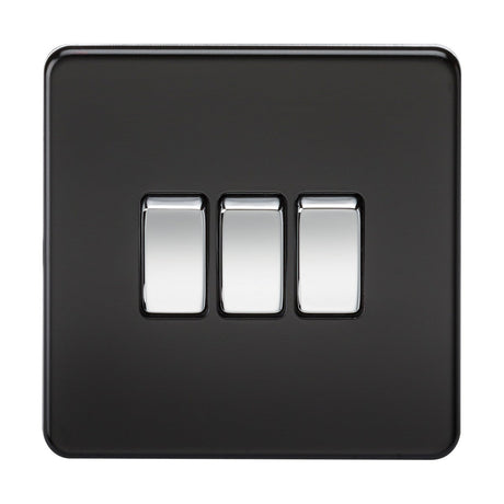 10AX 3G 2-way Switch - Matt Black with Chrome Rocker