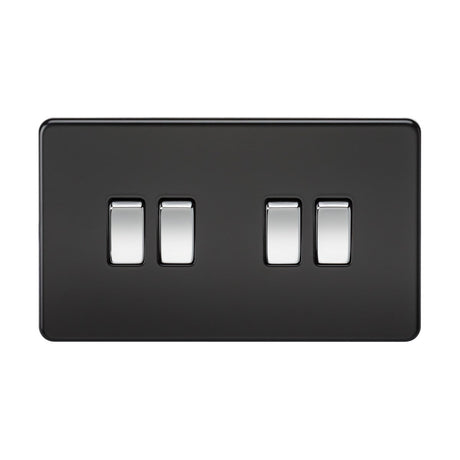 10AX 4G 2-way Switch - Matt Black with Chrome Rocker