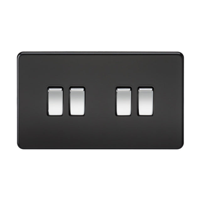 10AX 4G 2-way Switch - Matt Black with Chrome Rocker