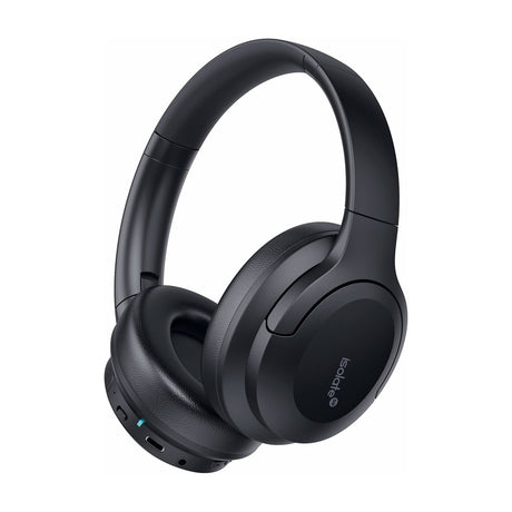 AV:Link Isolate SE noise cancelling Bluetooth headphones in matte black with cushioned over-ear cups, earcup controls, USB-C port and 3.5mm jack.