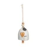 Love Ceramic Mini Bell Ornament with Gold Heart - Stone