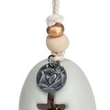 Blessed Cross Cut-Out Mini Bell Ceramic Ornament - Stone