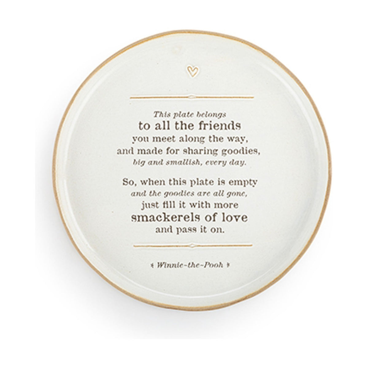 Friendship Giving Round Ceramic Decorative Plate - Stone