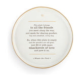 Friendship Giving Round Ceramic Decorative Plate - Stone