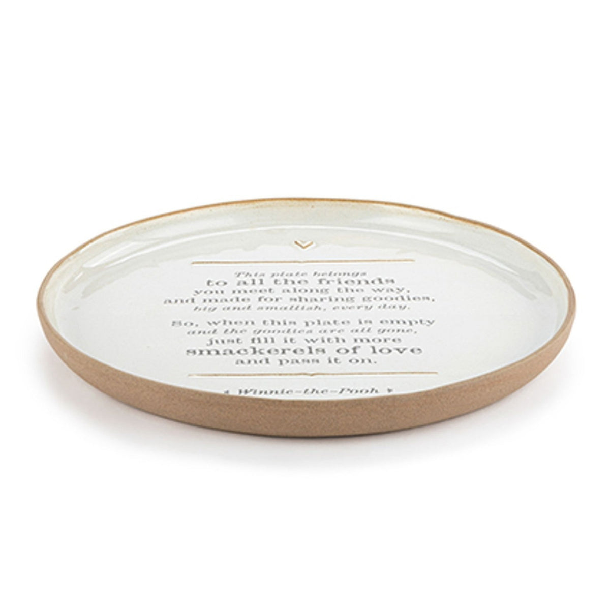 Friendship Giving Round Ceramic Decorative Plate - Stone