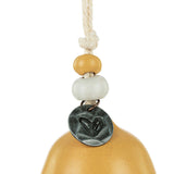 Love Heart Arched Ceramic Mini Bell Ornament with Cord - Tan