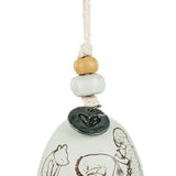 Friendship Mini Bell Ceramic Ornament with Hanging Cord - Stone