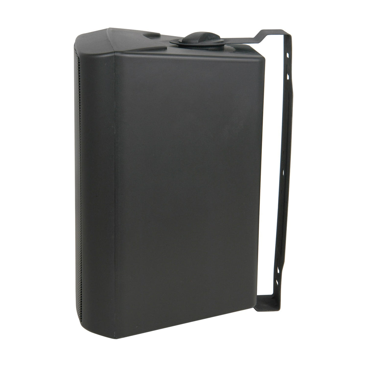 Adastra BC8-B 8 inch matt black commercial background speaker with steel grille and adjustable steel wall bracket on a plain white background.