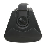 Adastra BC8-B 8 inch black background speaker viewed from below showing the adjustable steel mounting bracket and locking knob on plain white.