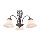 Rustica 3 Light Glass Chandelier – Rust
