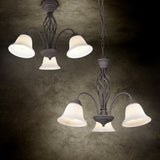 Rustica 3 Light Glass Chandelier – Rust