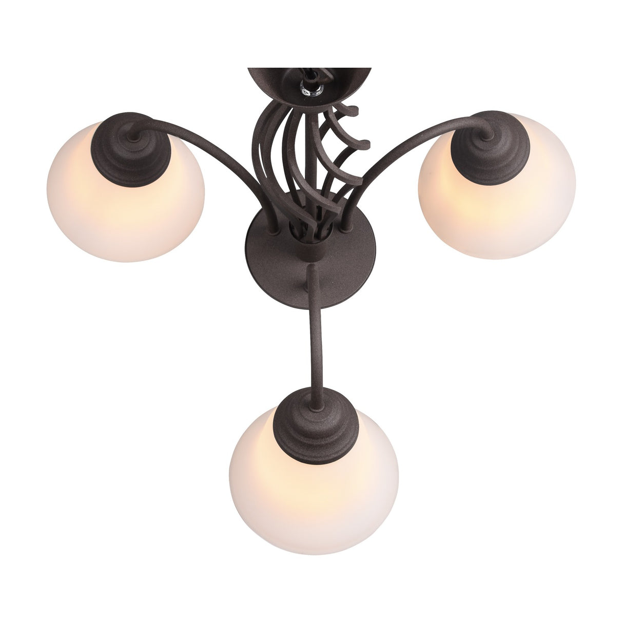 Rustica 3 Light Glass Chandelier – Rust