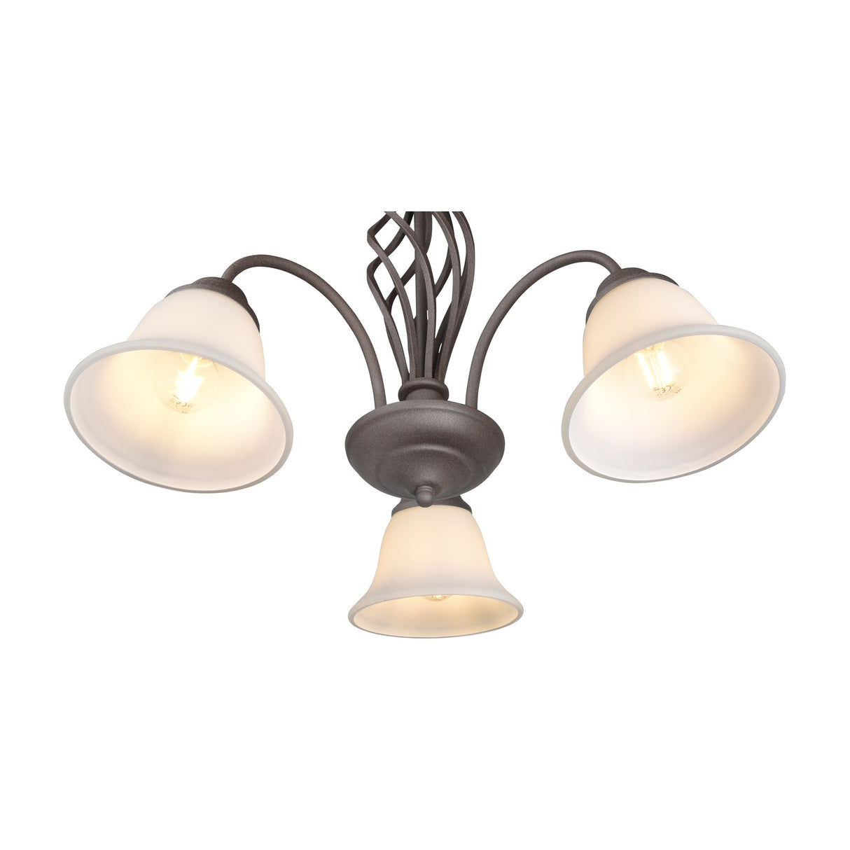 Rustica 3 Light Glass Chandelier – Rust