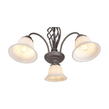 Rustica 3 Light Glass Chandelier – Rust