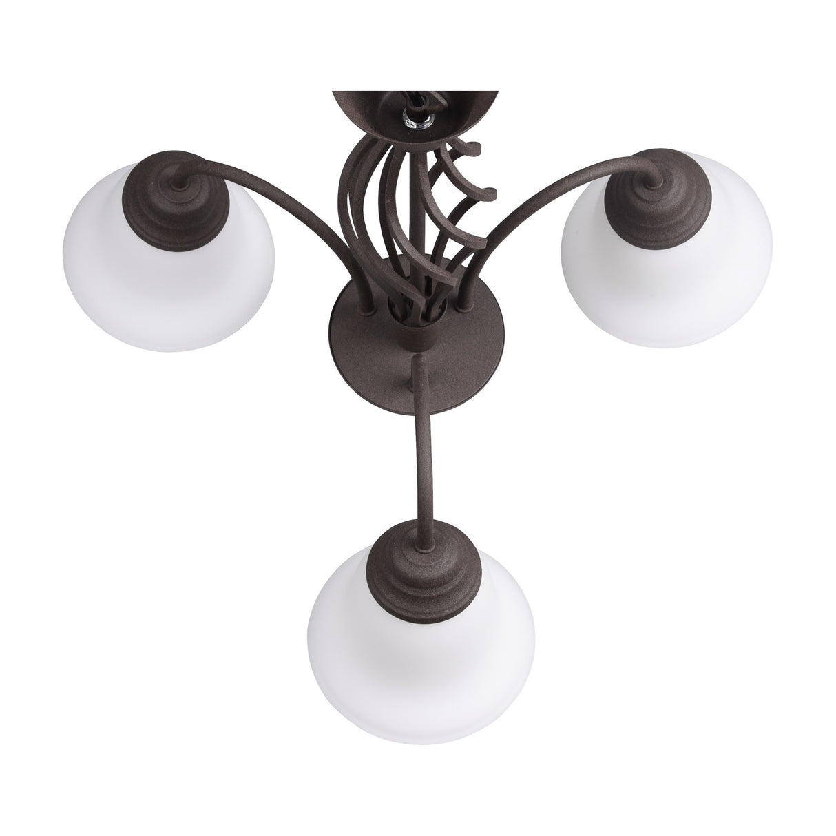Rustica 3 Light Glass Chandelier – Rust