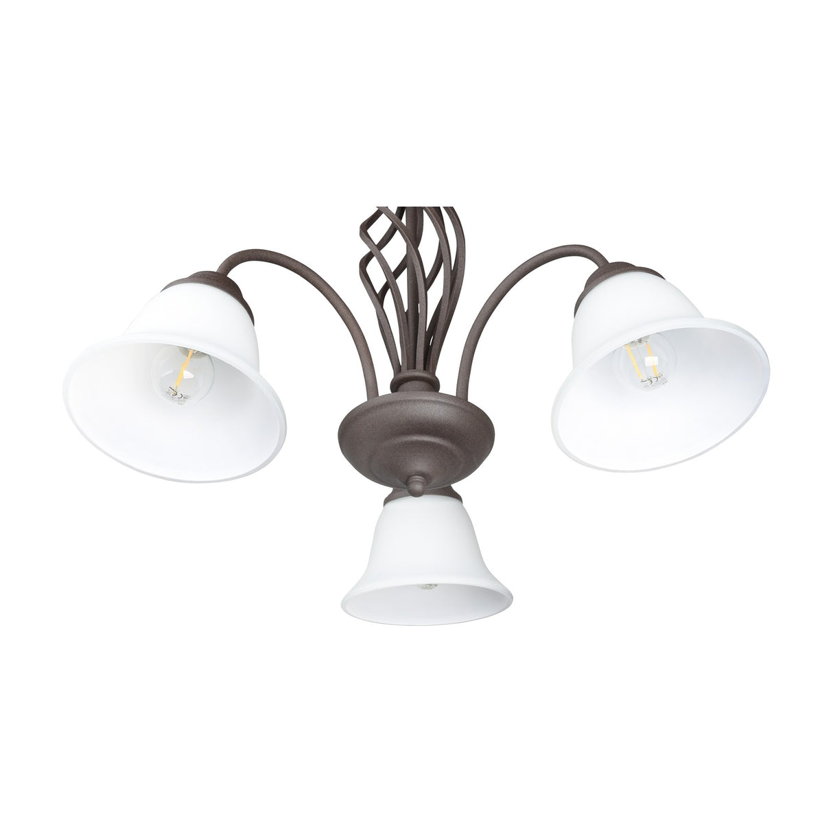 Rustica 3 Light Glass Chandelier – Rust